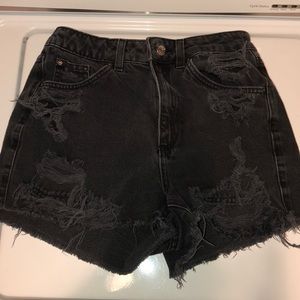 TOPSHOP high waisted mom jean shorts